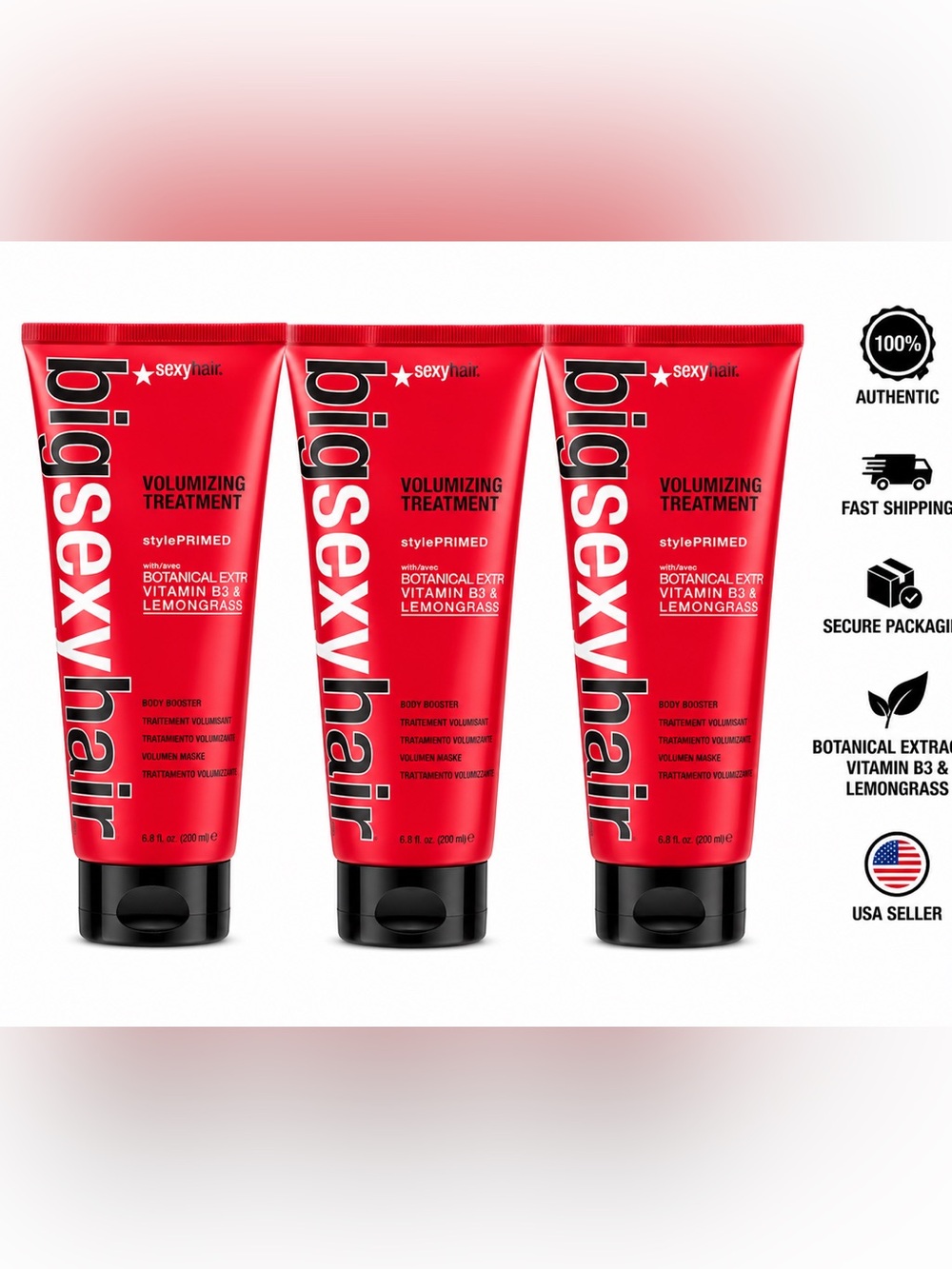 3 Pack Sexy Hair Big Sexy Hair Volumizing Treatment 6.8oz Body Booster Mask